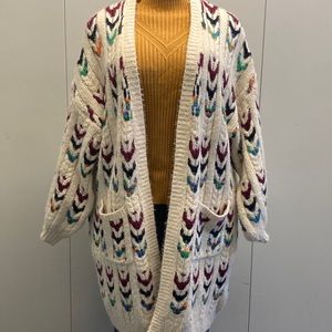 🔥JANICE🔥White/Multi color knitted cardigan